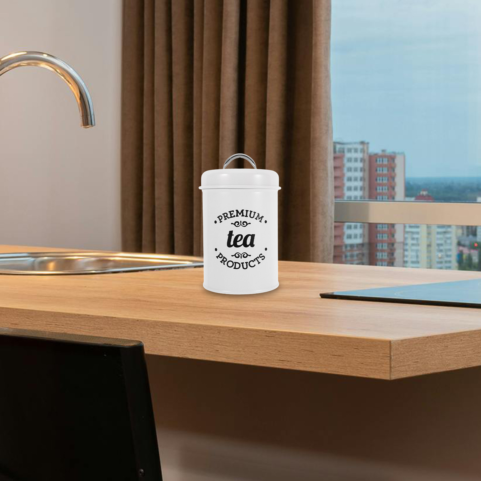 Food Storage Containers - 密封された鉄製キャニスターセット エレガントな密閉食品保存容器 コーヒー粉、キャンディ、スナック、小麦粉、砂糖、紅茶、キッチン用
