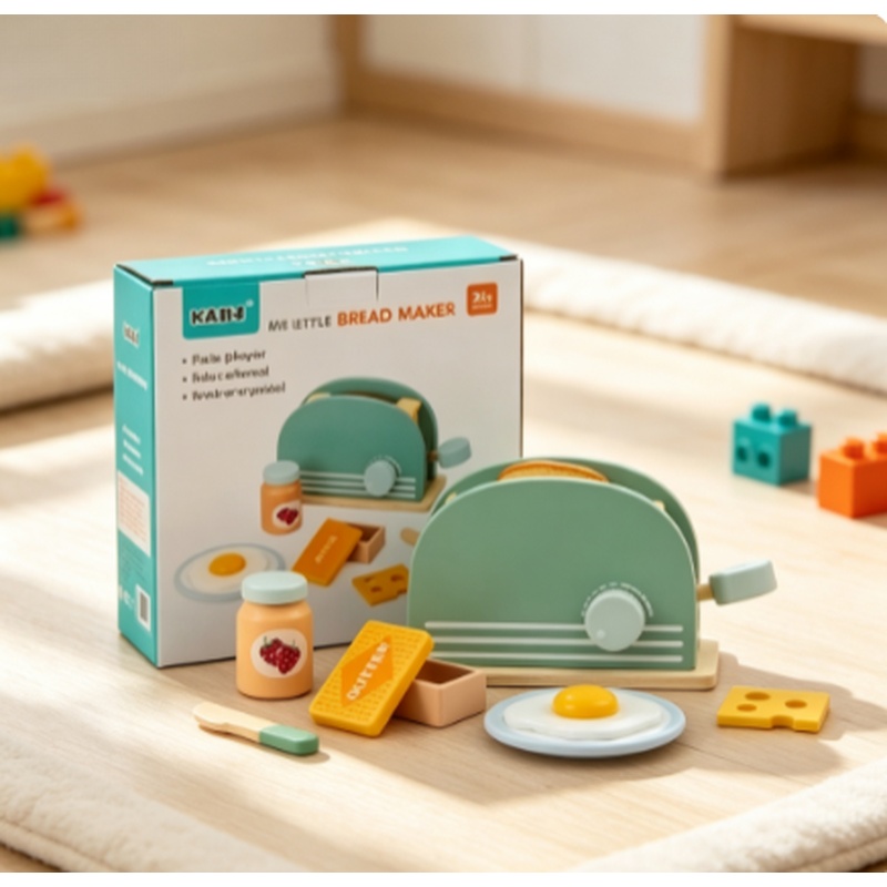 Kitchen Gadgets Kids - 木製シミュレーショントースターおもちゃ キッズごっこ遊びキッチン朝食プレイセット 幼児 男の子 女の子 ギフト