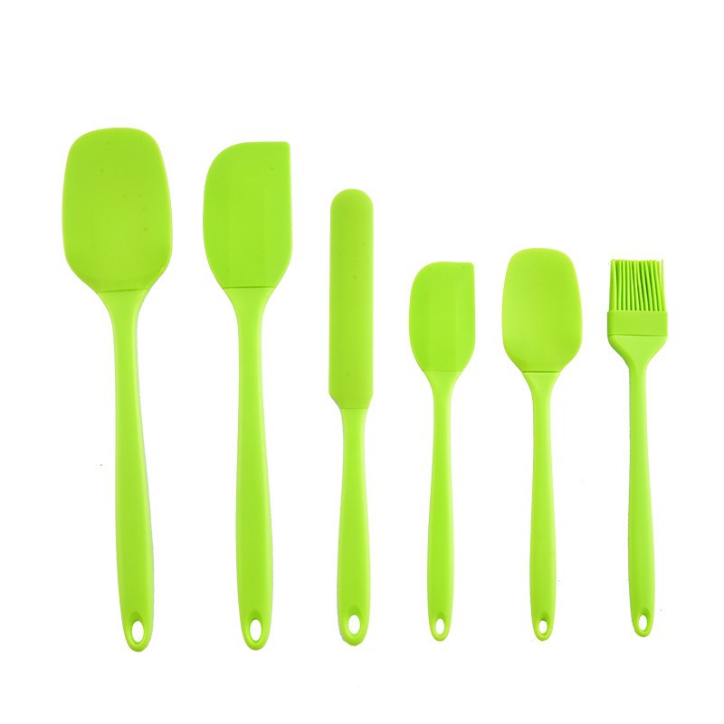 Silicone Spatula Set - シリコンキッチン用品6点セット、クリームスクレーパー、スパチュラ、オイルブラシ、サイズスクレーパーセット、ベーキングツール、一体型ではないハンドル