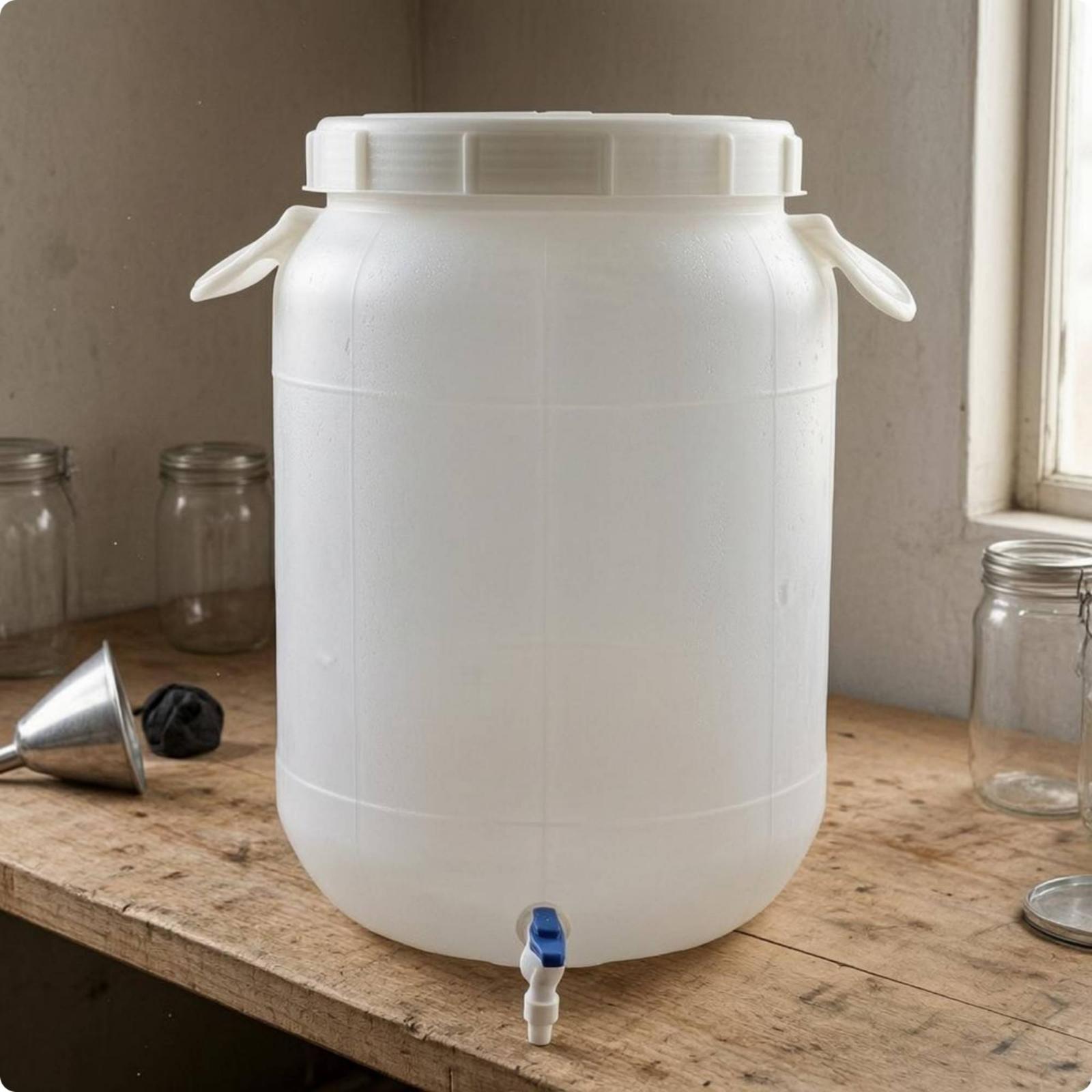 Food Storage Containers - 食品グレードのプラスチック製収納バレル、耐久性のある厚みのある容器、多目的に使える蛇口付き水桶