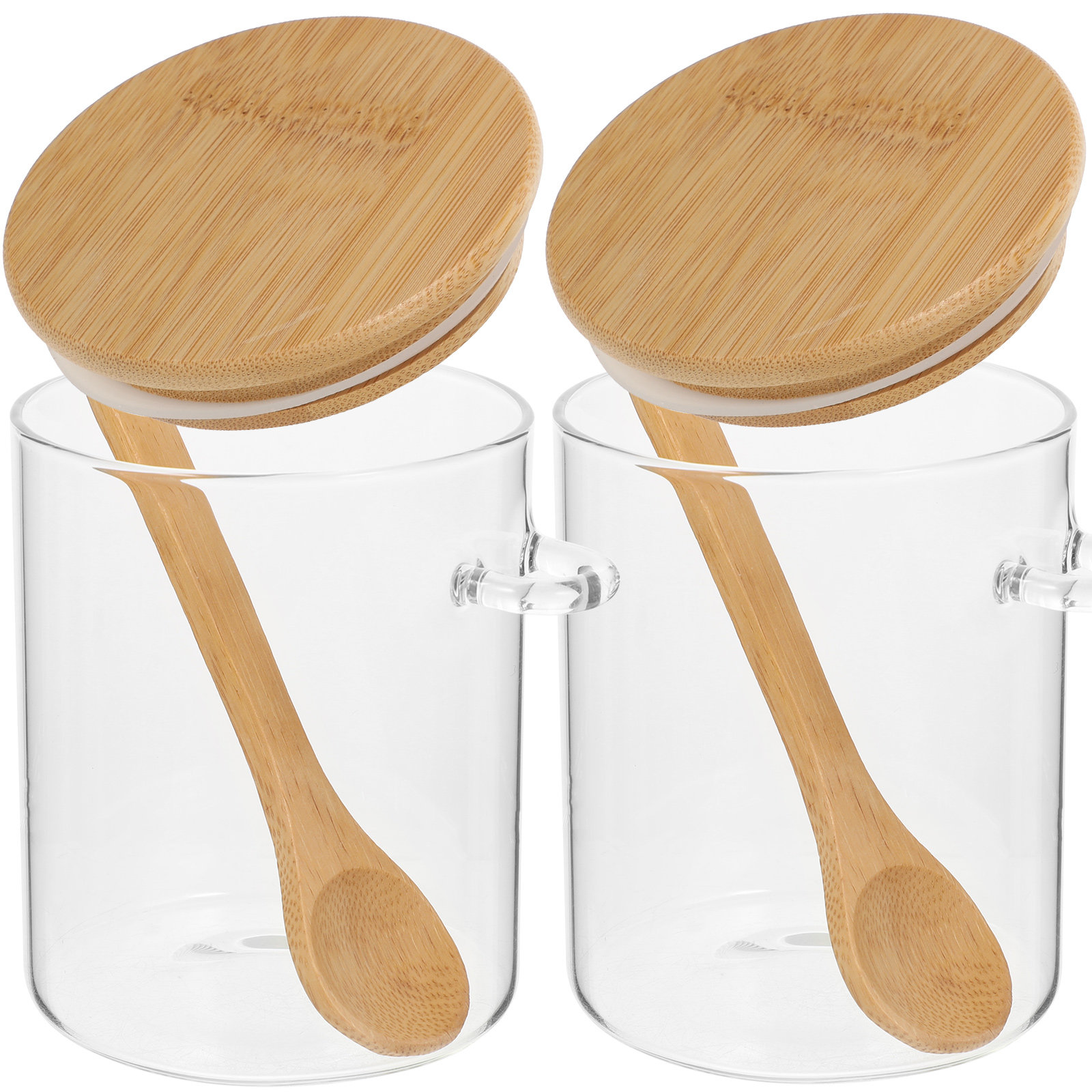 Food Storage Containers - 2個入り小麦粉砂糖保存容器透明食品瓶キッチンジャーガラス茶瓶