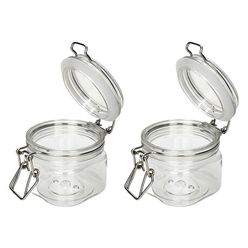 Food Storage Containers - 2 個の密封された保存瓶透明蜂蜜ボトル多機能キッチン容器食品保存用ジャム茶穀物米ナッツ
