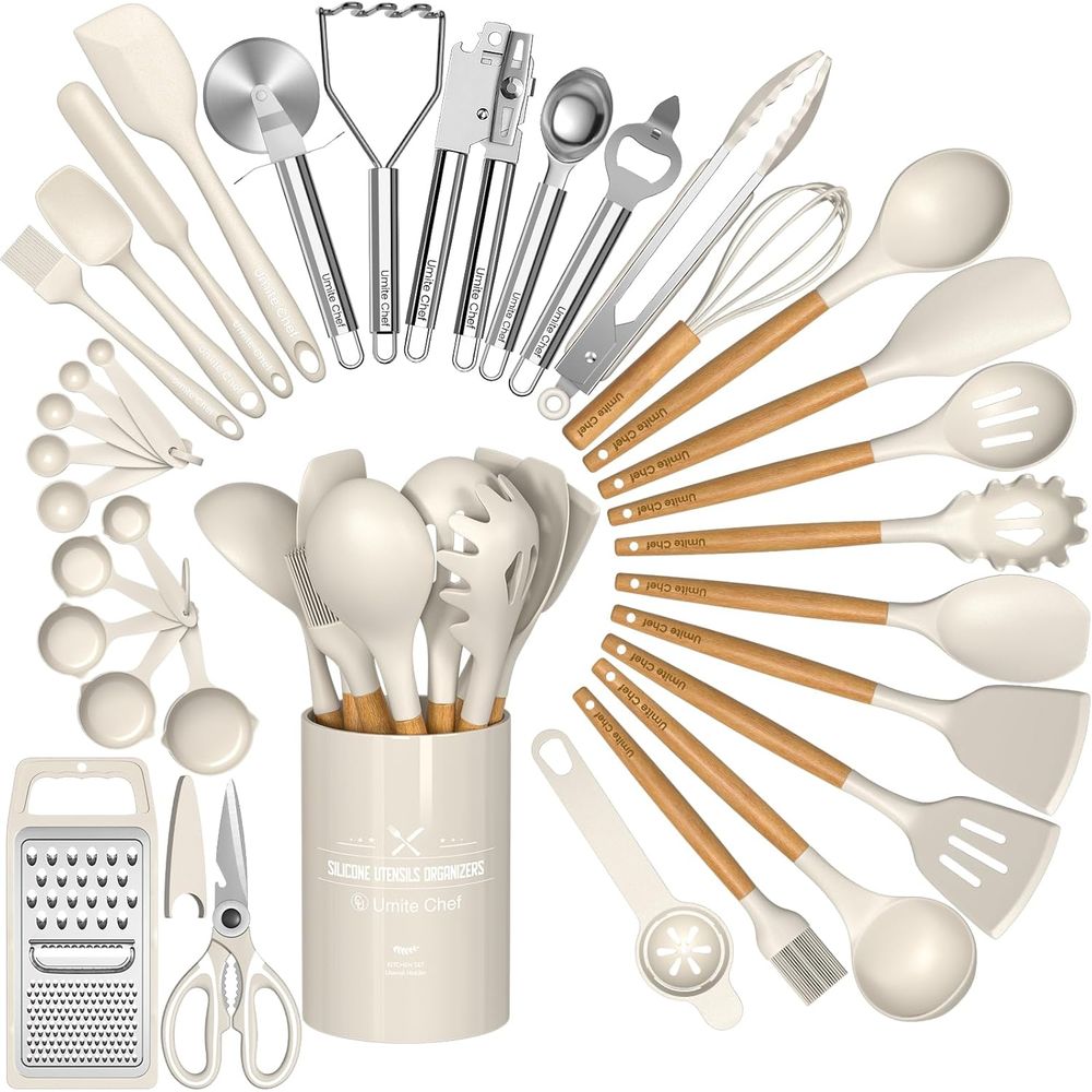 Kitchen Gadgets For Cooking - 厚みのあるシリコン製キッチンツールセット - 調理器具セット、耐熱キッチンツールセット