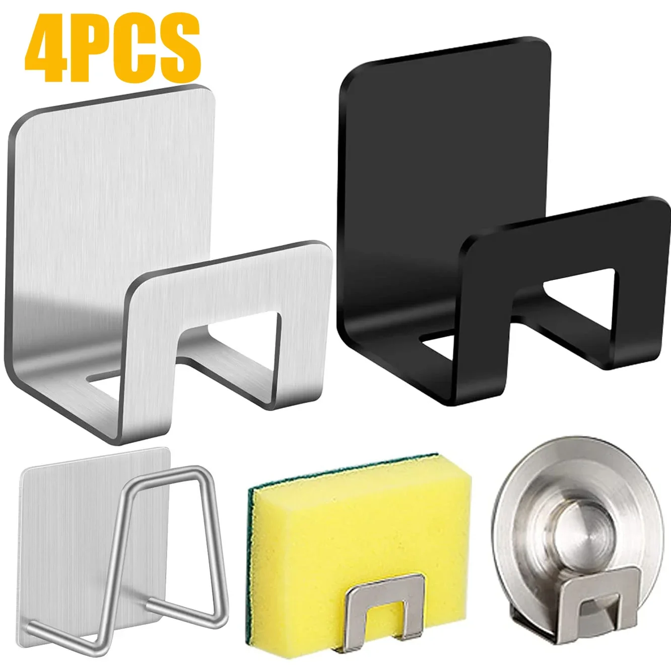 Kitchen Gadgets Dropshipping - キッチンステンレス鋼スポンジラック自己粘着シンクスポンジ排水乾燥ラックホルダーキッチンシンクアクセサリードロップシッピング