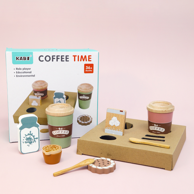 Kitchen Gadgets Kids - 子供のための木製のコーヒーおもちゃセット,幼児のための模造遊び,キッチンアクセサリー,子供への贈り物,早期教育おもちゃ