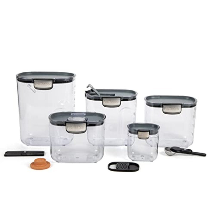 Food Storage Containers - 気密食品保存容器セット 透明プラスチック製小麦粉・砂糖キャニスターセット 磁気アクセサリー付き キッチン整理用