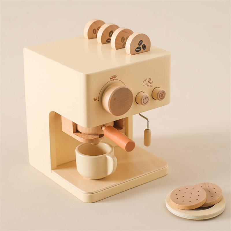 Kitchen Gadgets Kids - 子供木製モンテッソーリおもちゃセット子供コーヒーマシンキッチンおもちゃ子供コスプレままごと知育玩具ブロックベビーギフト
