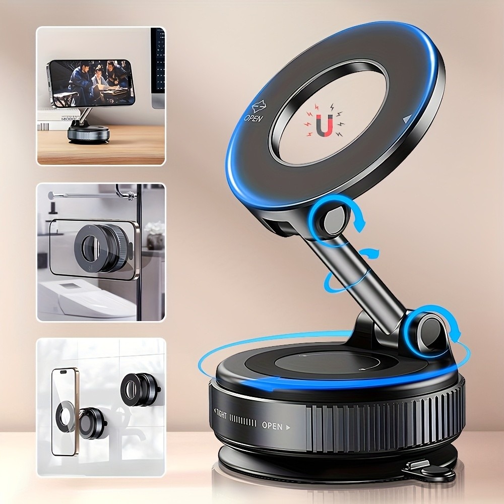 Kitchen Gadgets Dropshipping - 吸盤式磁気携帯電話ホルダー 真空吸着式携帯電話スタンドブラケット 折りたたみ式携帯電話キックスタンド 車載ダッシュボードナビゲーションホルダー