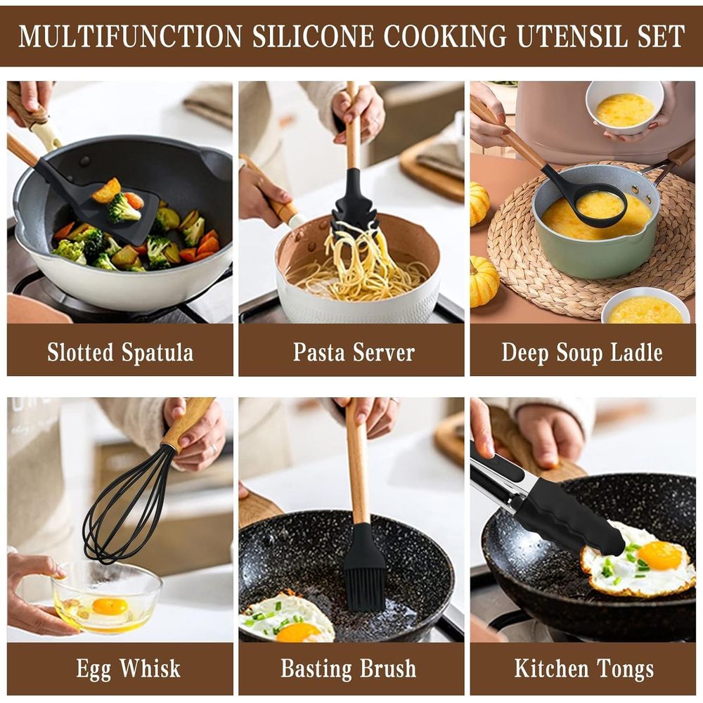 キッチン用品セット - 34個入りシリコン製調理器具セット、 - Kitchen Gadgets For Cooking のレビューと価格