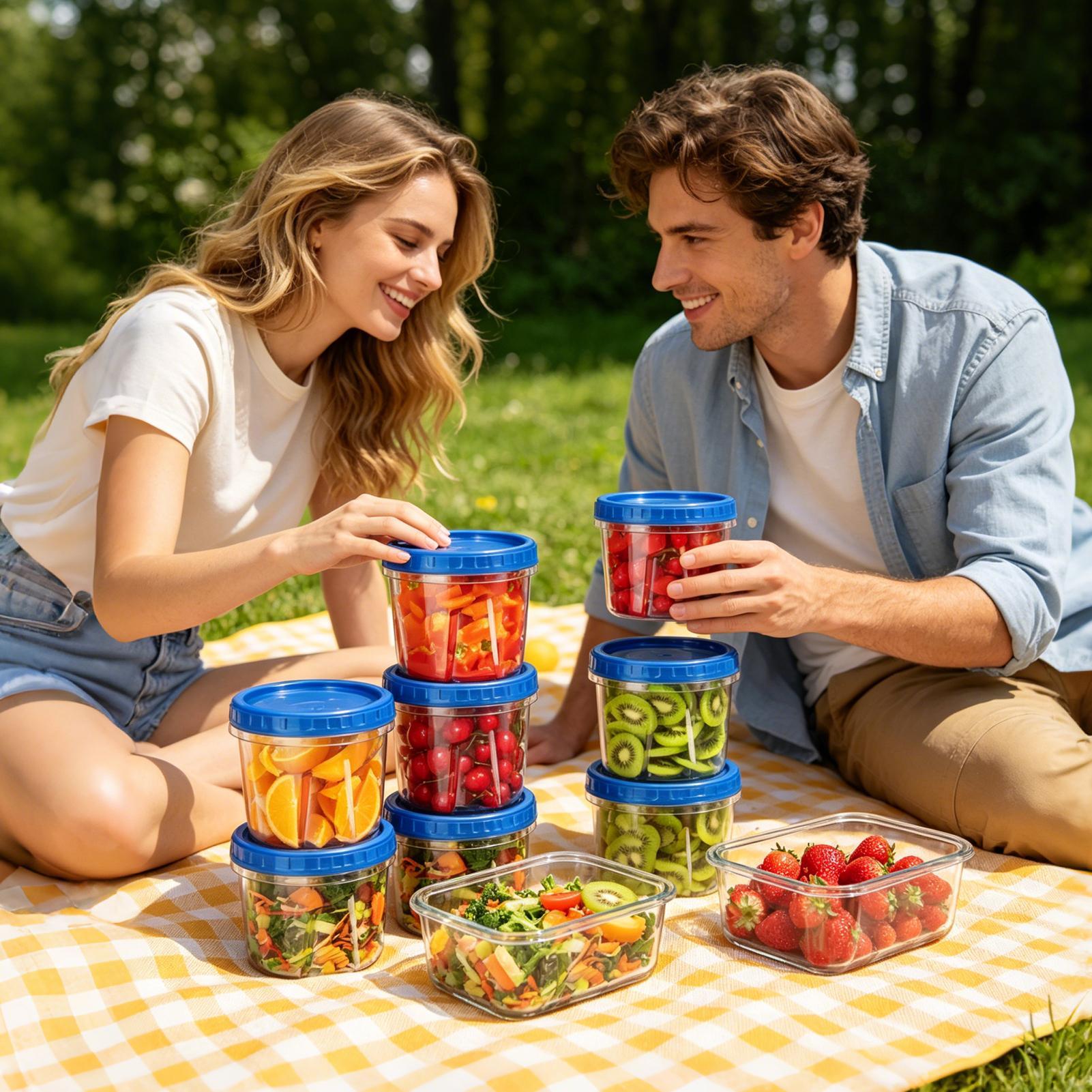 冷凍庫用食品保存容器 6個入り 16オンス 漏れ防止 積み重 - Food Storage Containers のレビューと価格