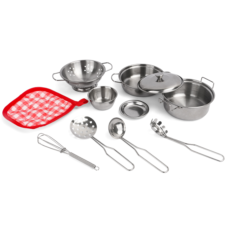 ステンレス製キッズキッチンおもちゃセット、本物そっくりの金属 - Kitchen Gadgets Kids のレビューと価格