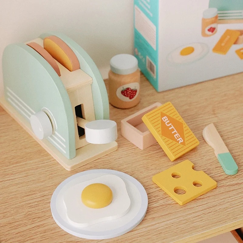 木製シミュレーショントースターおもちゃ キッズごっこ遊びキッ - Kitchen Gadgets Kids のレビューと価格