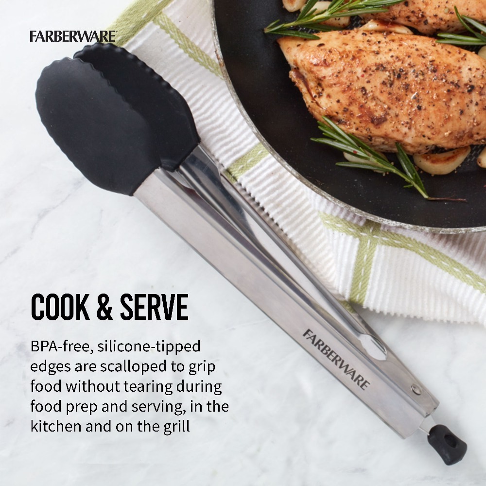 シリコンチップ付きフードトング 11インチ ブラック ステン - Kitchen Gadgets For Cooking のレビューと価格