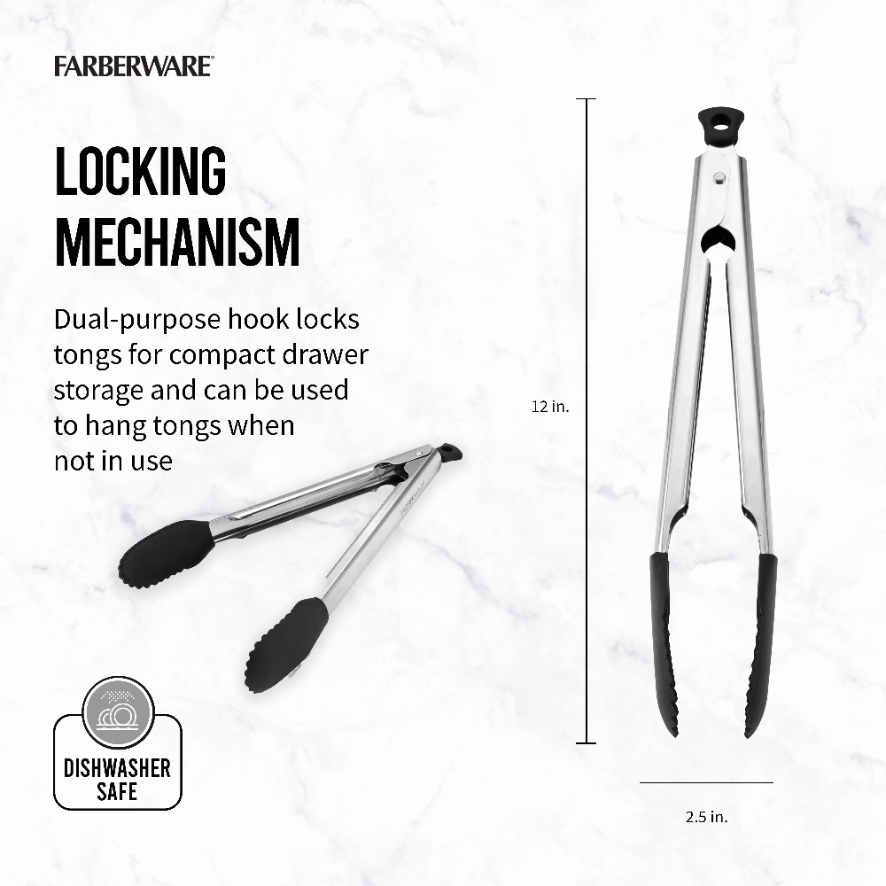 シリコンチップ付きフードトング 11インチ ブラック ステン - Kitchen Gadgets For Cooking のレビューと価格