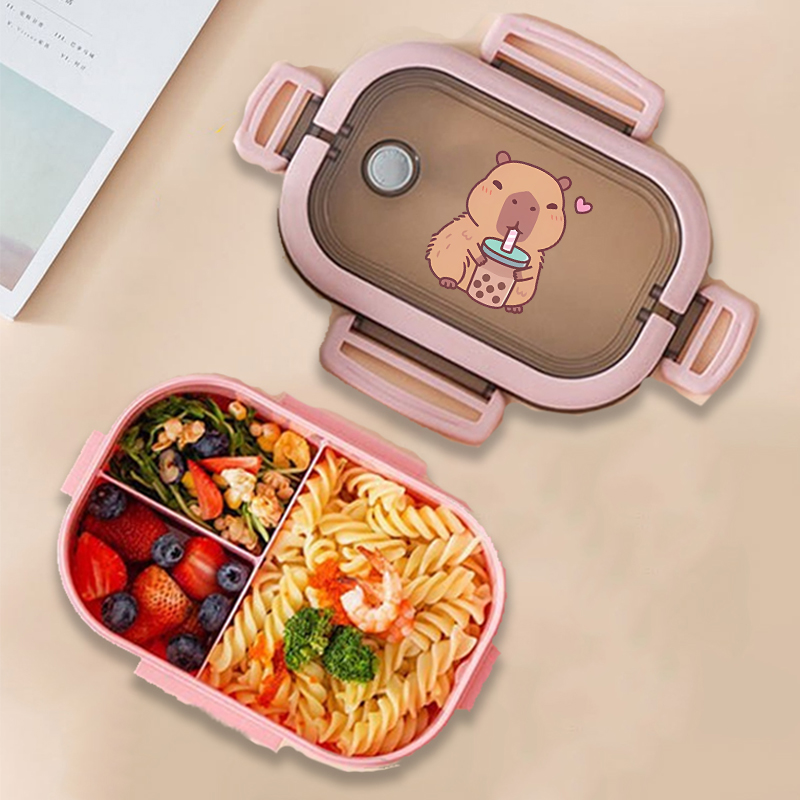 カピバラ弁当箱アニメ動物プリント食品保存容器子供学校ピクニッ - Food Storage Containers のレビューと価格