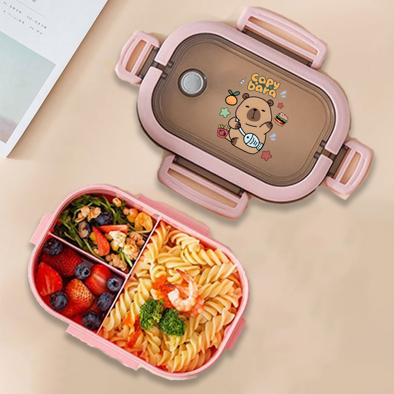 カピバラ弁当箱アニメ動物プリント食品保存容器子供学校ピクニッ - Food Storage Containers のレビューと価格