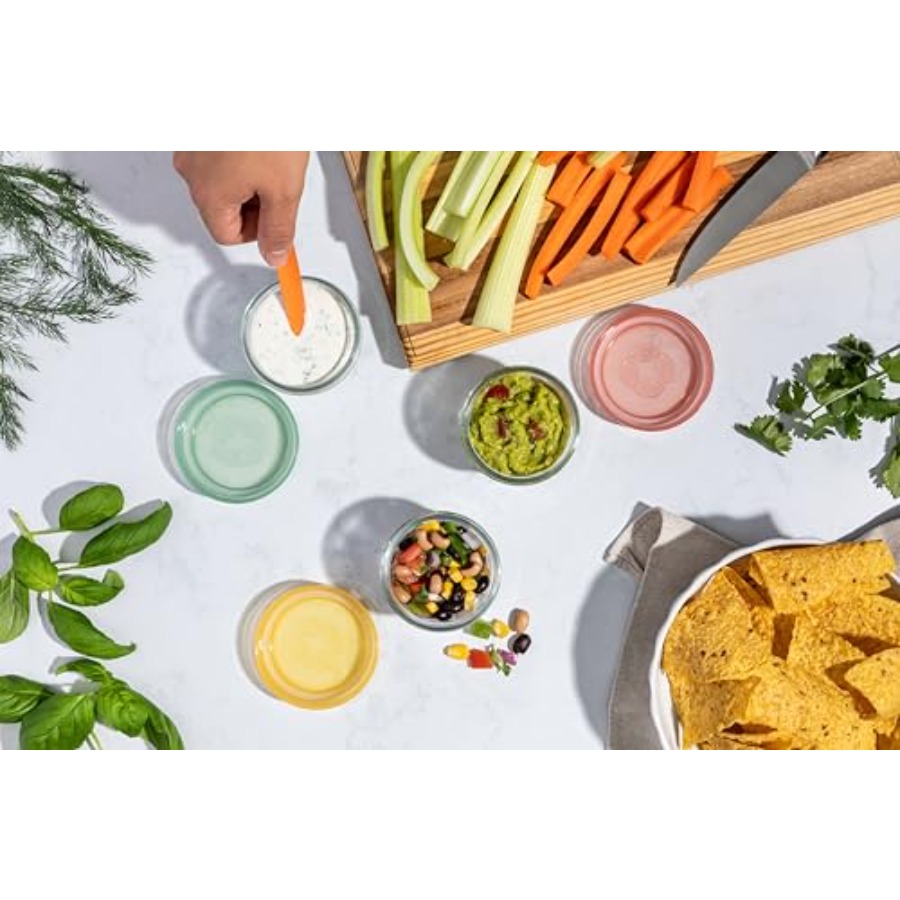 カラーロックガラス製ミールプレップセット、漏れ防止ガラス製食 - Food Storage Containers のレビューと価格