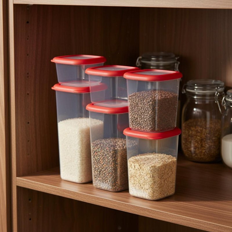 6個セット 密閉食品保存容器 透明デザイン プラスチック製  - Food Storage Containers のレビューと価格