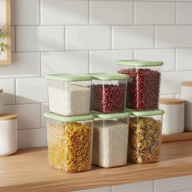 6個セット 密閉食品保存容器 透明デザイン プラスチック製  - Food Storage Containers のレビューと価格