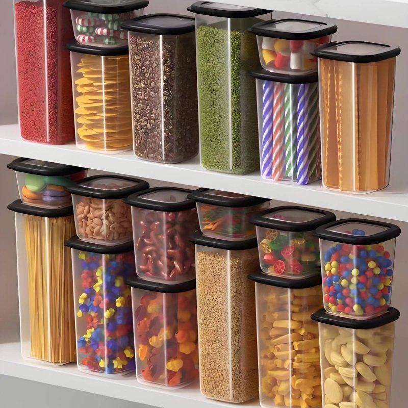 6個セット 密閉食品保存容器 透明デザイン プラスチック製  - Food Storage Containers のレビューと価格