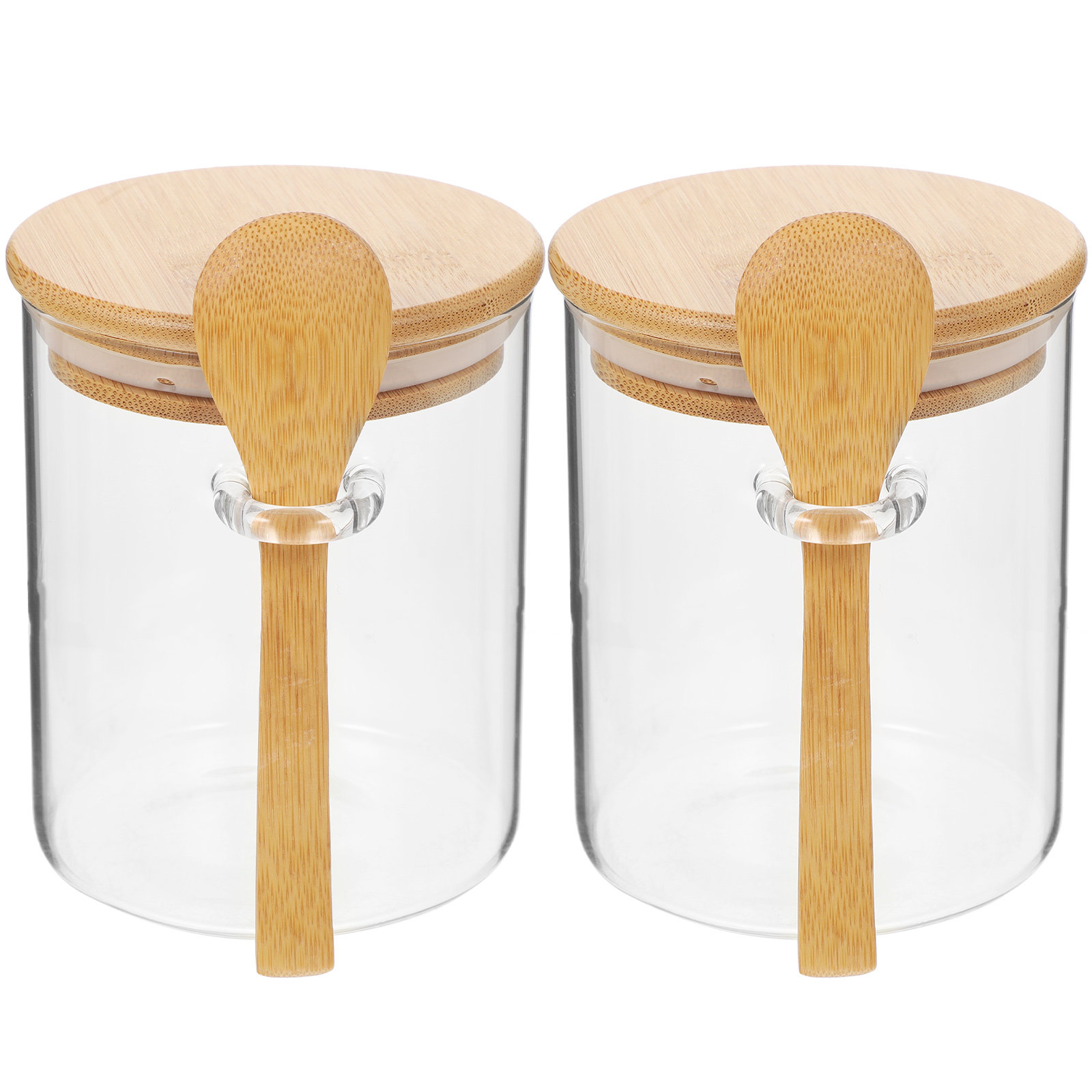 2個入り小麦粉砂糖保存容器透明食品瓶キッチンジャーガラス茶瓶 - Food Storage Containers のレビューと価格