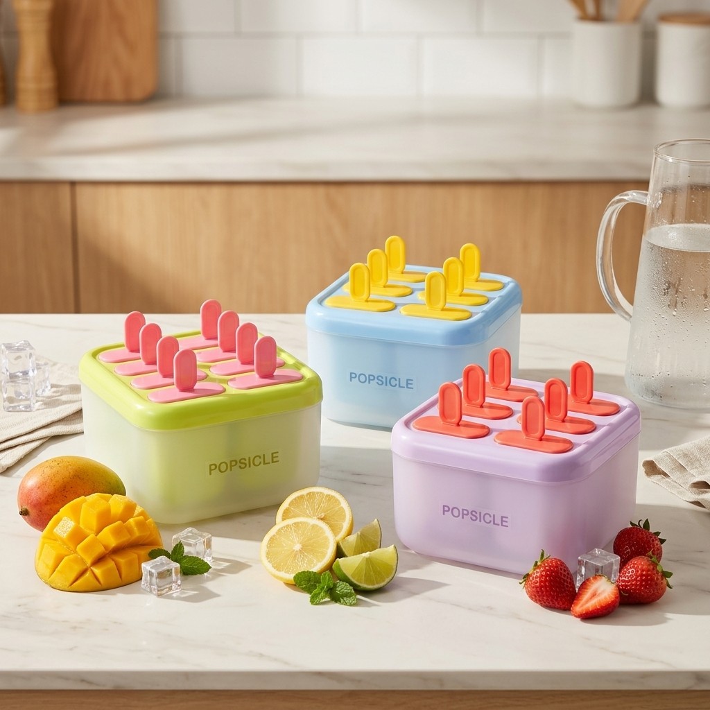 8グリッドプラスチック製アイスキャンディー型 再利用可能なア - Kitchen Gadgets Kids のレビューと価格