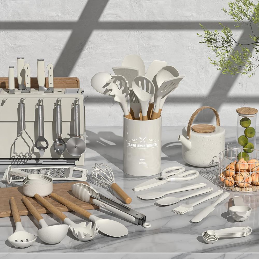 厚みのあるシリコン製キッチンツールセット - 調理器具セット - Kitchen Gadgets For Cooking のレビューと価格
