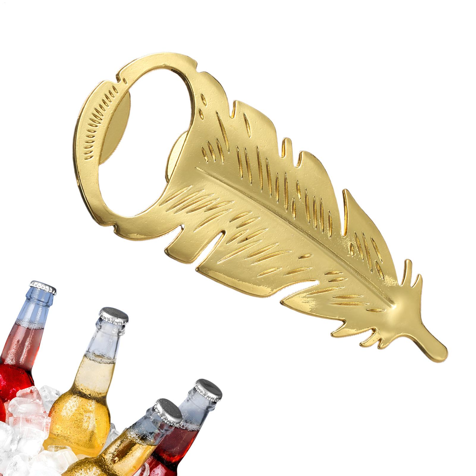 1pc ビール栓抜きゴールドフェザーシェイプキャップリムーバ - Kitchen Gadgets Dropshipping のレビューと価格