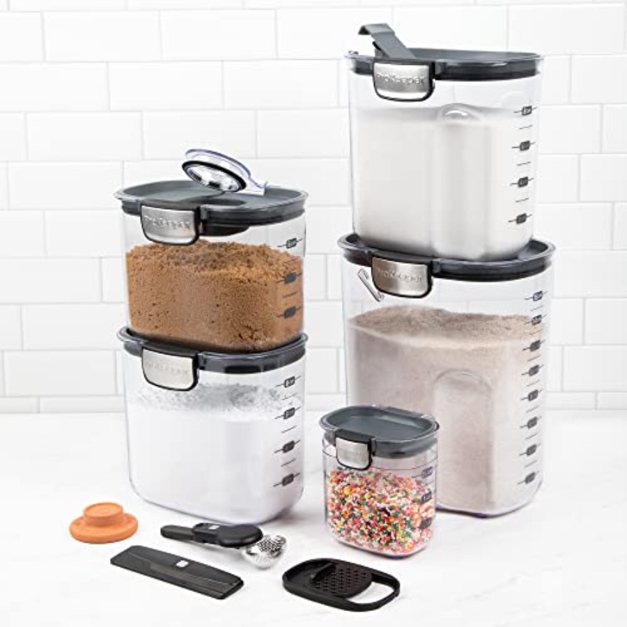 気密食品保存容器セット 透明プラスチック製小麦粉・砂糖キャニ - Food Storage Containers のレビューと価格