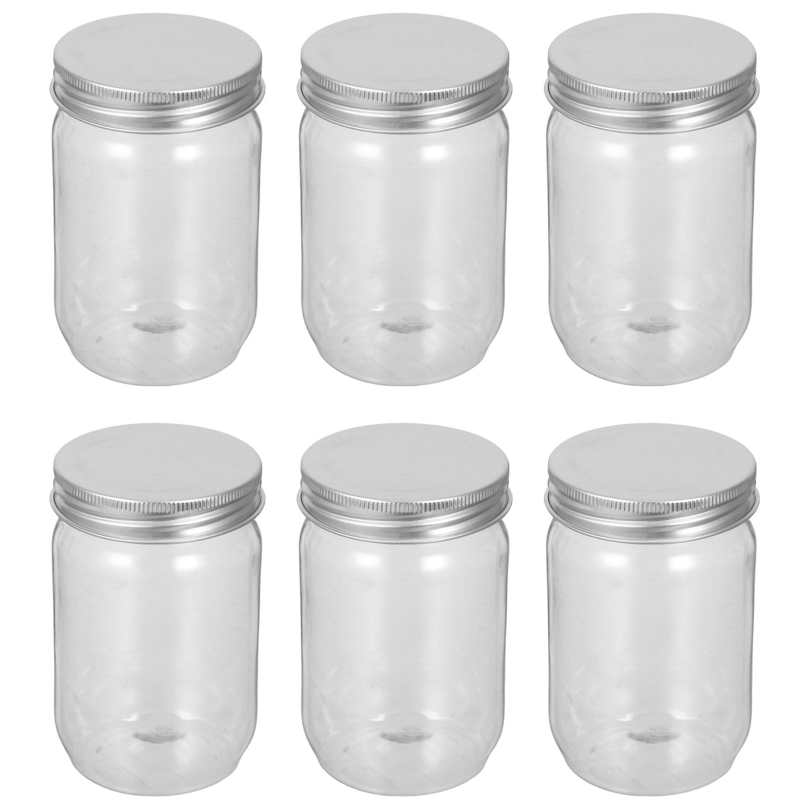 6個入り透明プラスチック製メイソンジャー、気密蓋付き、透明食 - Food Storage Containers のレビューと価格