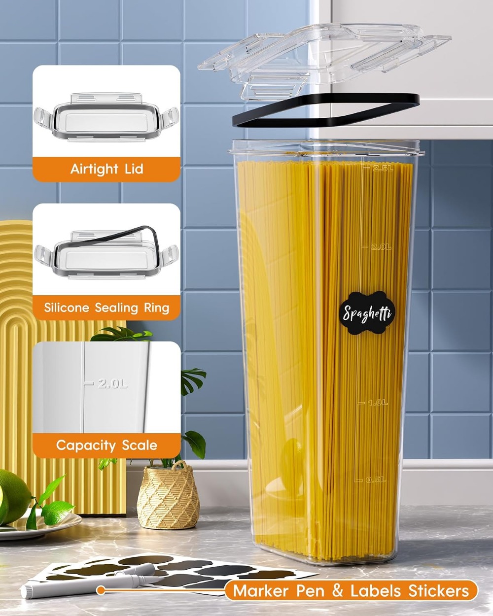 24個入り気密食品保存容器、蓋付き、BPAフリープラスチック - Food Storage Containers のレビューと価格