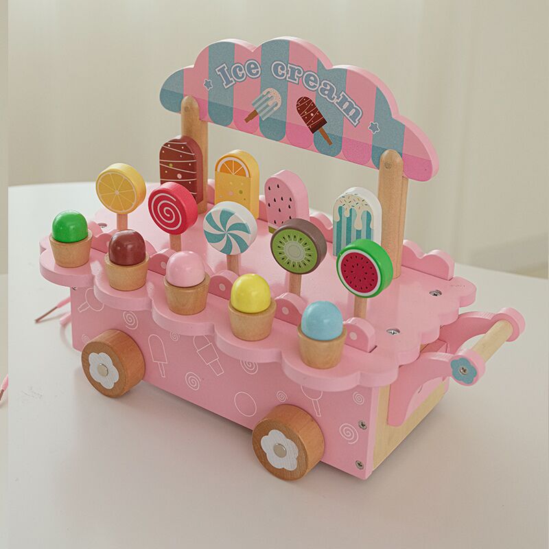 キッズ木製アイスクリームカートおもちゃセット女の子キッチンア - Kitchen Gadgets Kids のレビューと価格