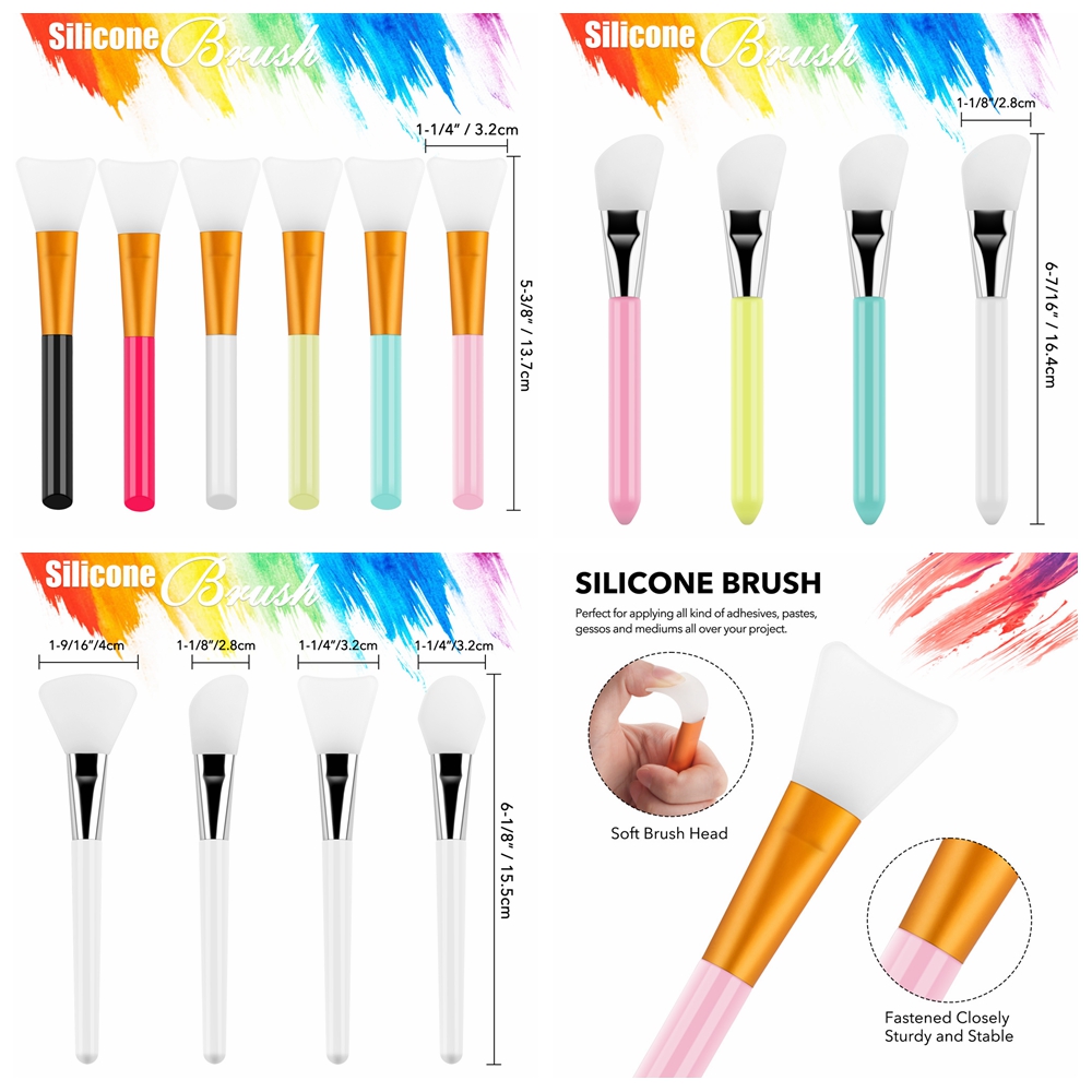 シリコンクラフトブラシ、スパチュラ ミクストメディアブラシ  - Silicone Spatula Set のレビューと価格